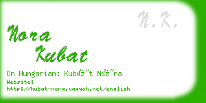 nora kubat business card